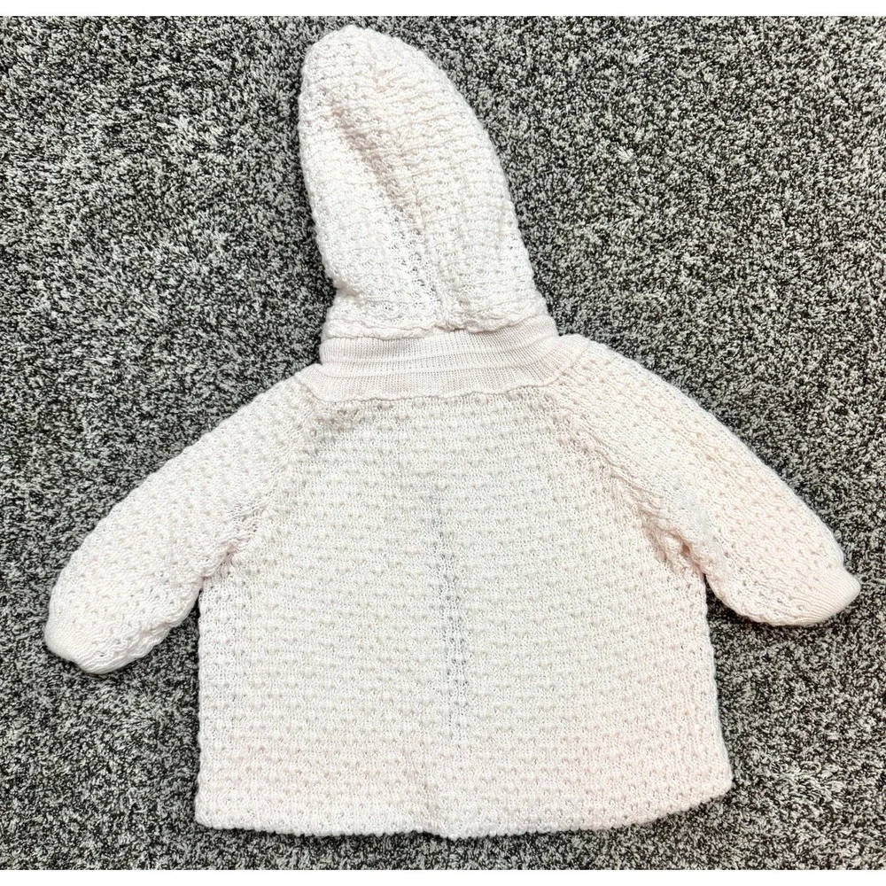 Vintage Cuddle Bear Cardigan‎ Sweater Jacket Baby Girl's Size 9 Mon Pink Cream